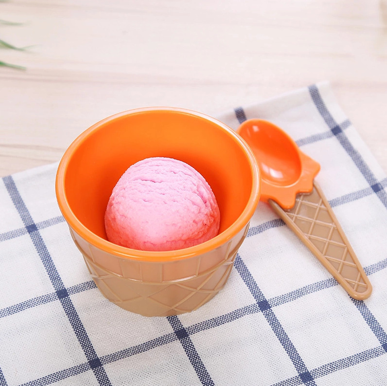 Personalized Kid Toy Reusable Ice Cream Bowl with Spoon | CWToy48