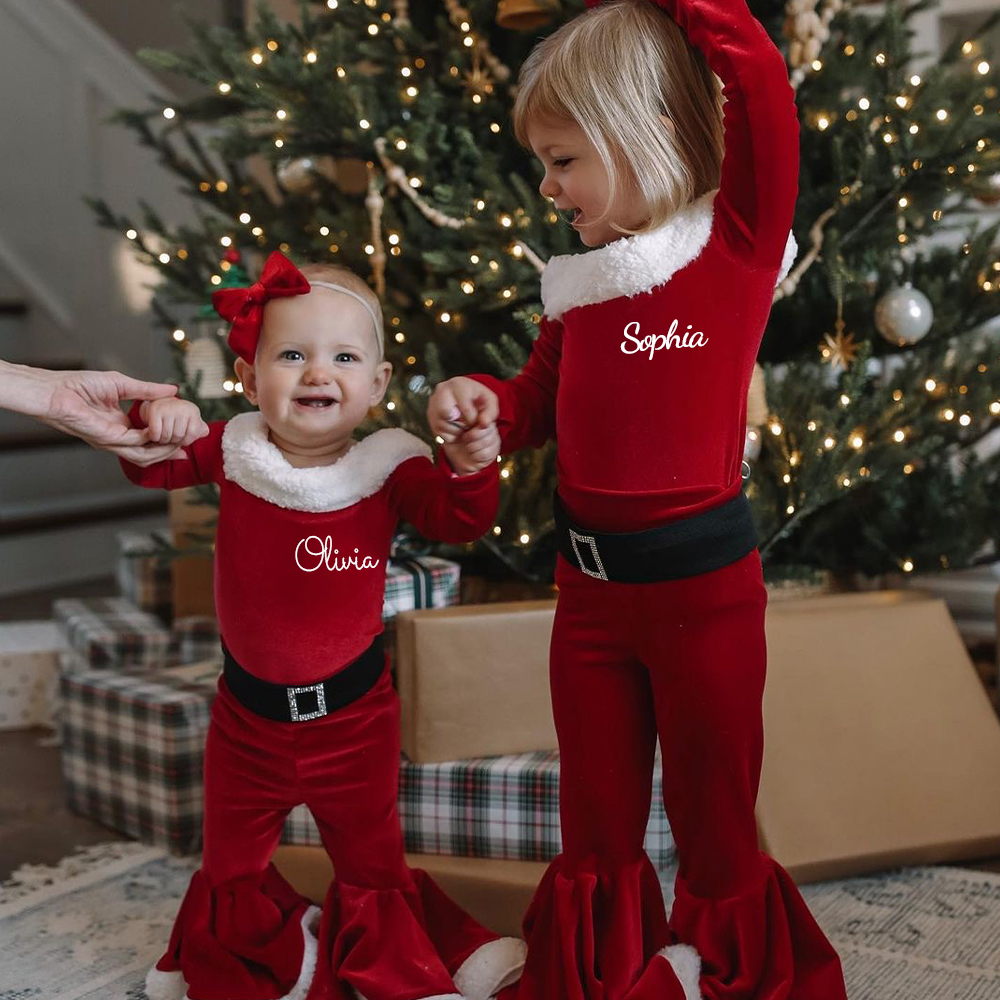 Personalized Kid Christmas Santa Claus Outfit | MCGift94