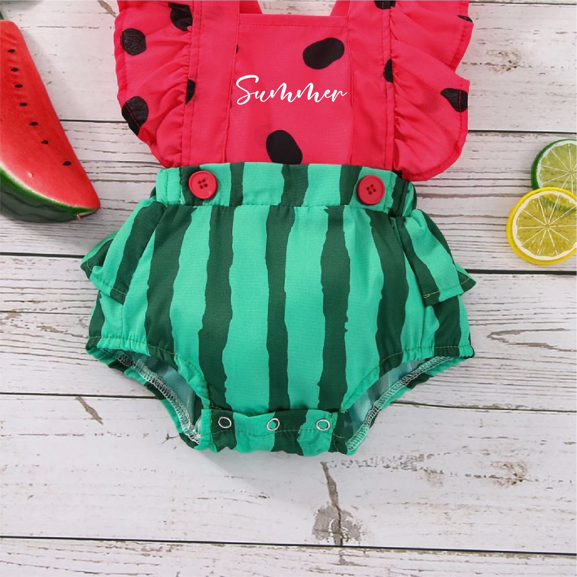 Personalised Baby Girl Watermelon Outfit Set | CWBaby219