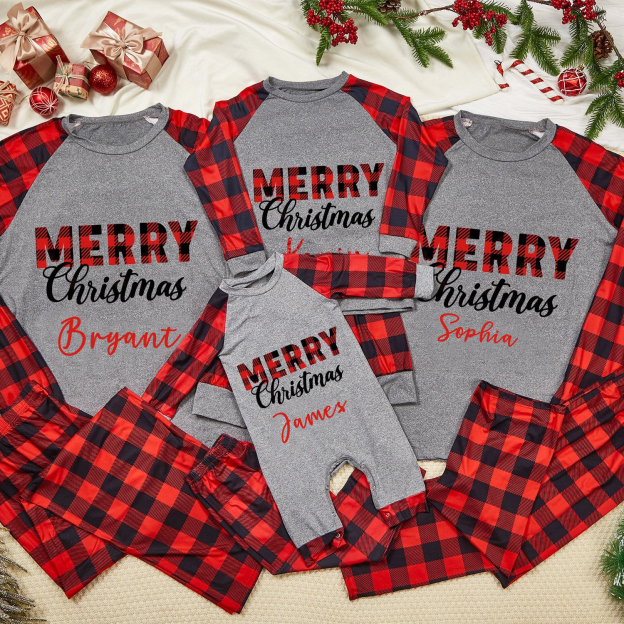 Personalized Matching Family Christmas Pajamas Set | CWFamily07
