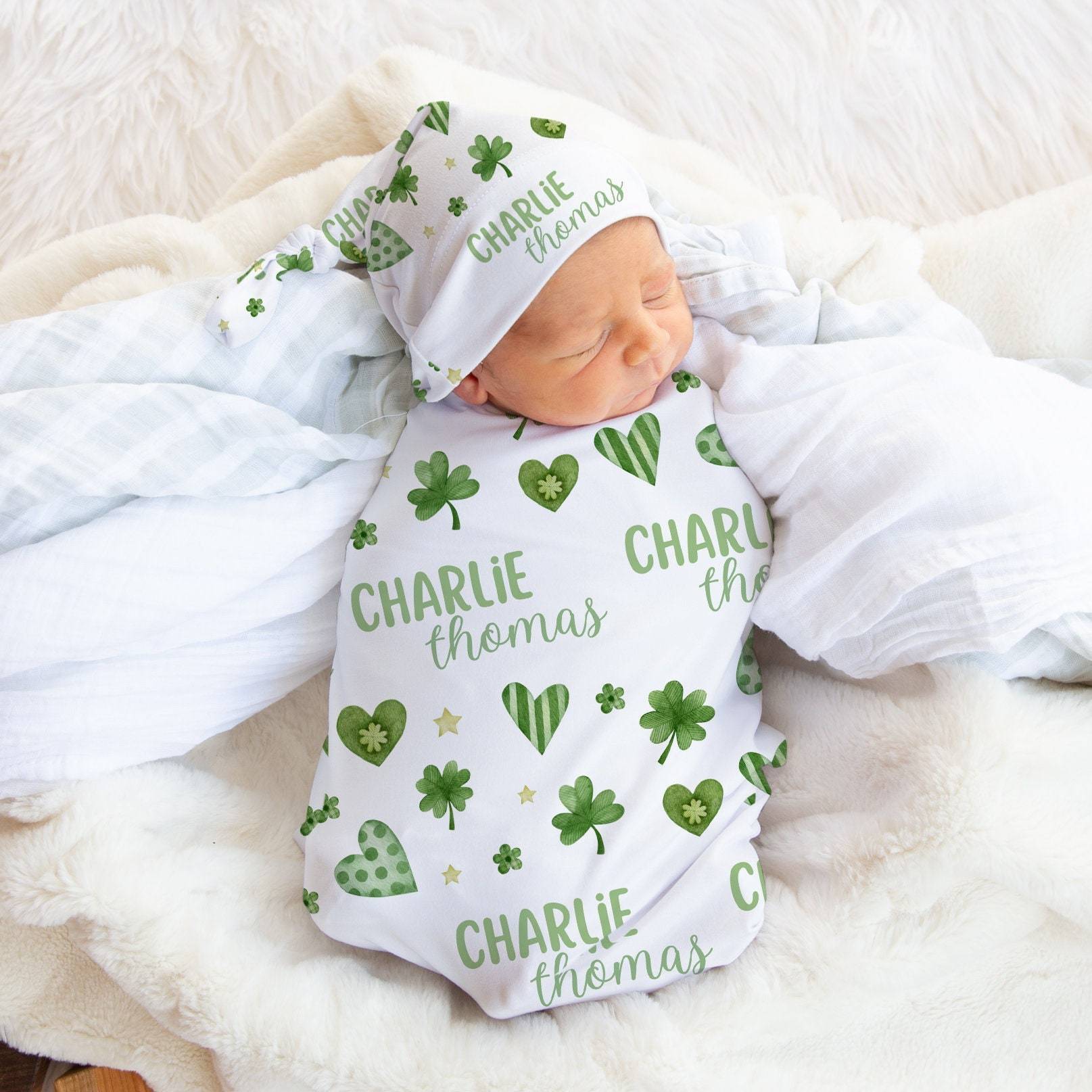 Personalized Baby St. Patrick's Day Swaddle Set | BBBlanket34