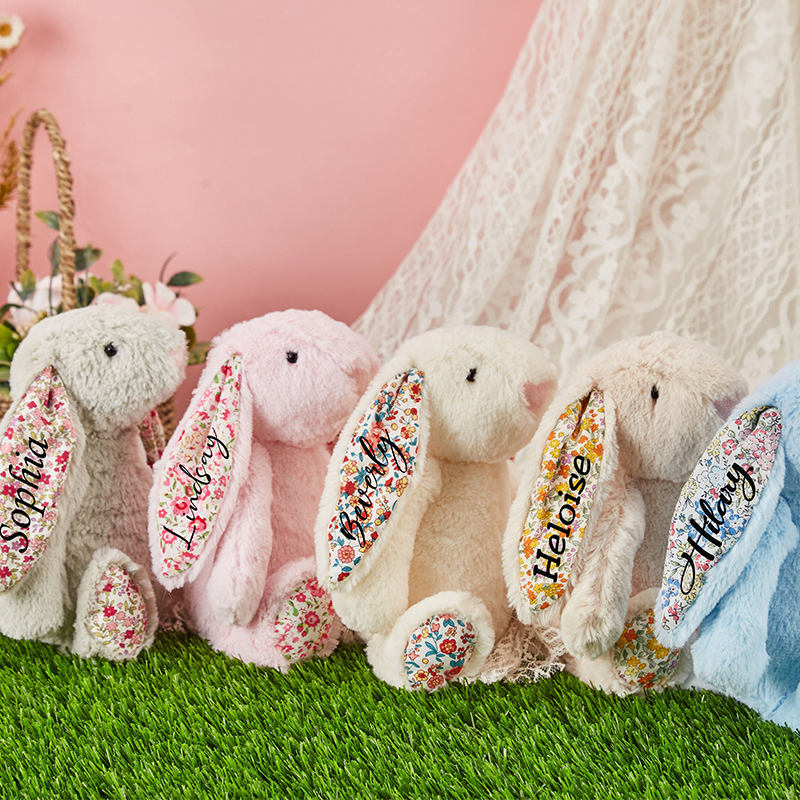 Personalized Monogrammed Flower Bunny Rabbit | CWToy60