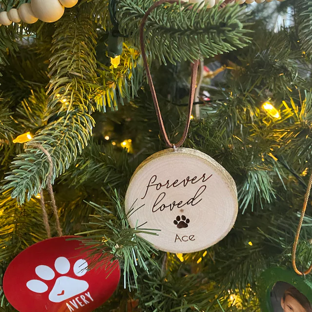 Personalized Wooden Pet Forever Loved Christmas Ornaments | MCGift50