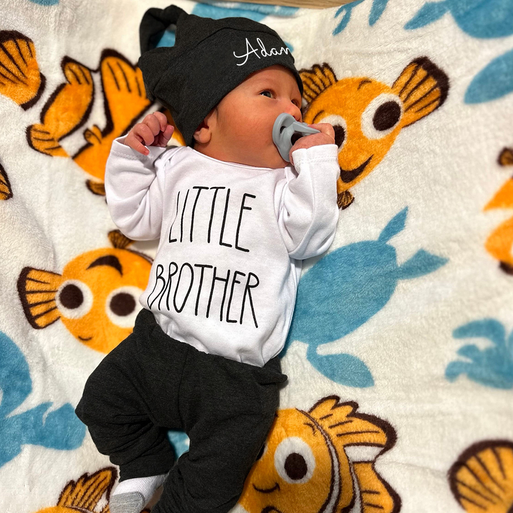 Personalized Little Brother Coming Home Outfit Set | CWBaby173