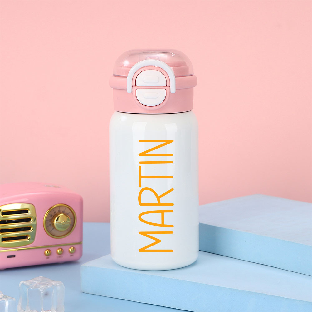 Personalized 17oz Kids Stainless Steel Water Bottle with Straw | CWBottle03