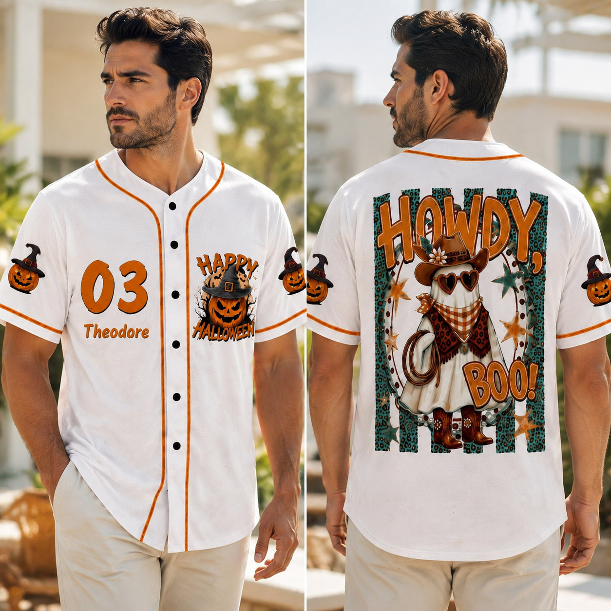 Personalized Halloween Button Up Baseball Jersey For Kid & Adult | CWHalloween102