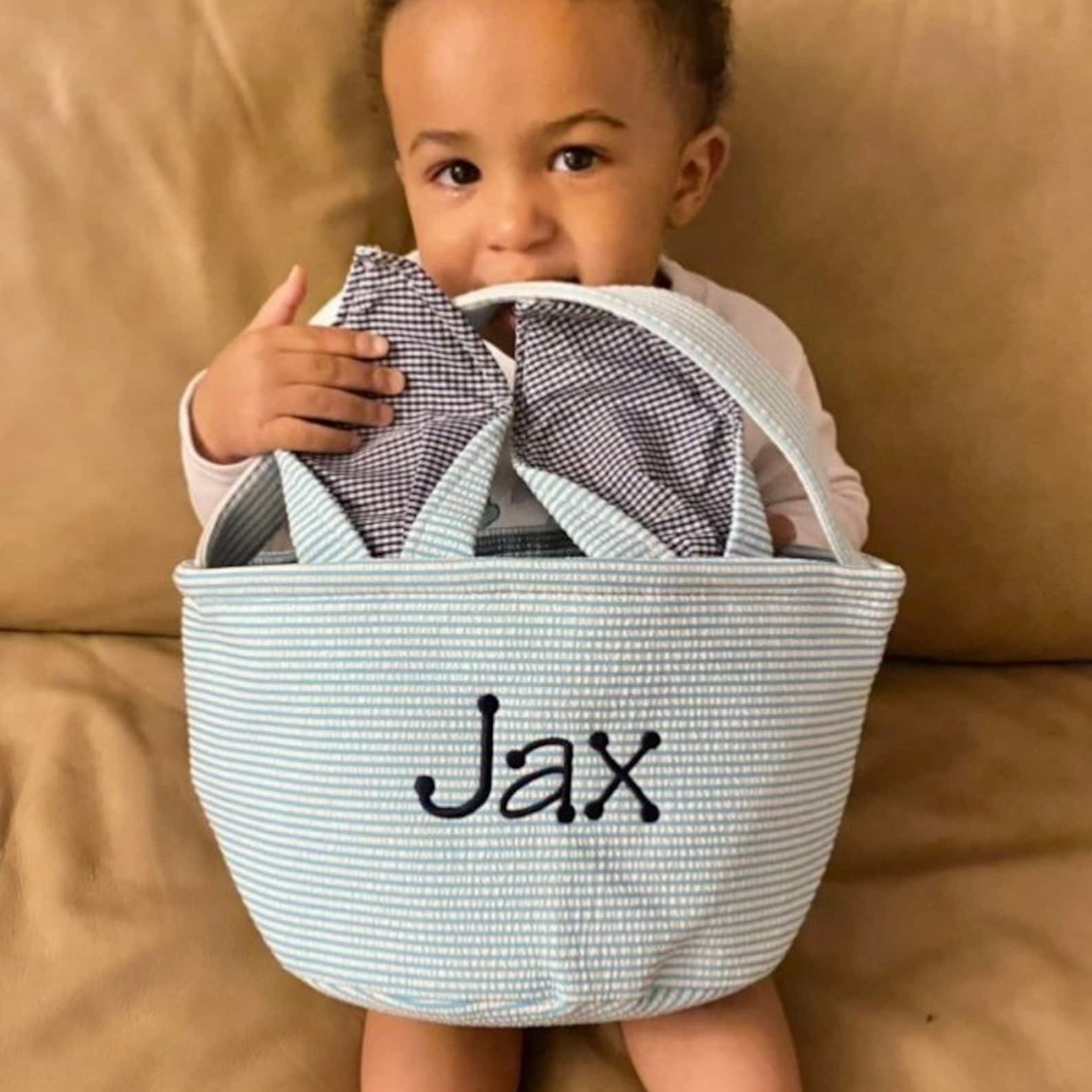 Personalized Embroidered Easter Bunny Basket | CWEaster21