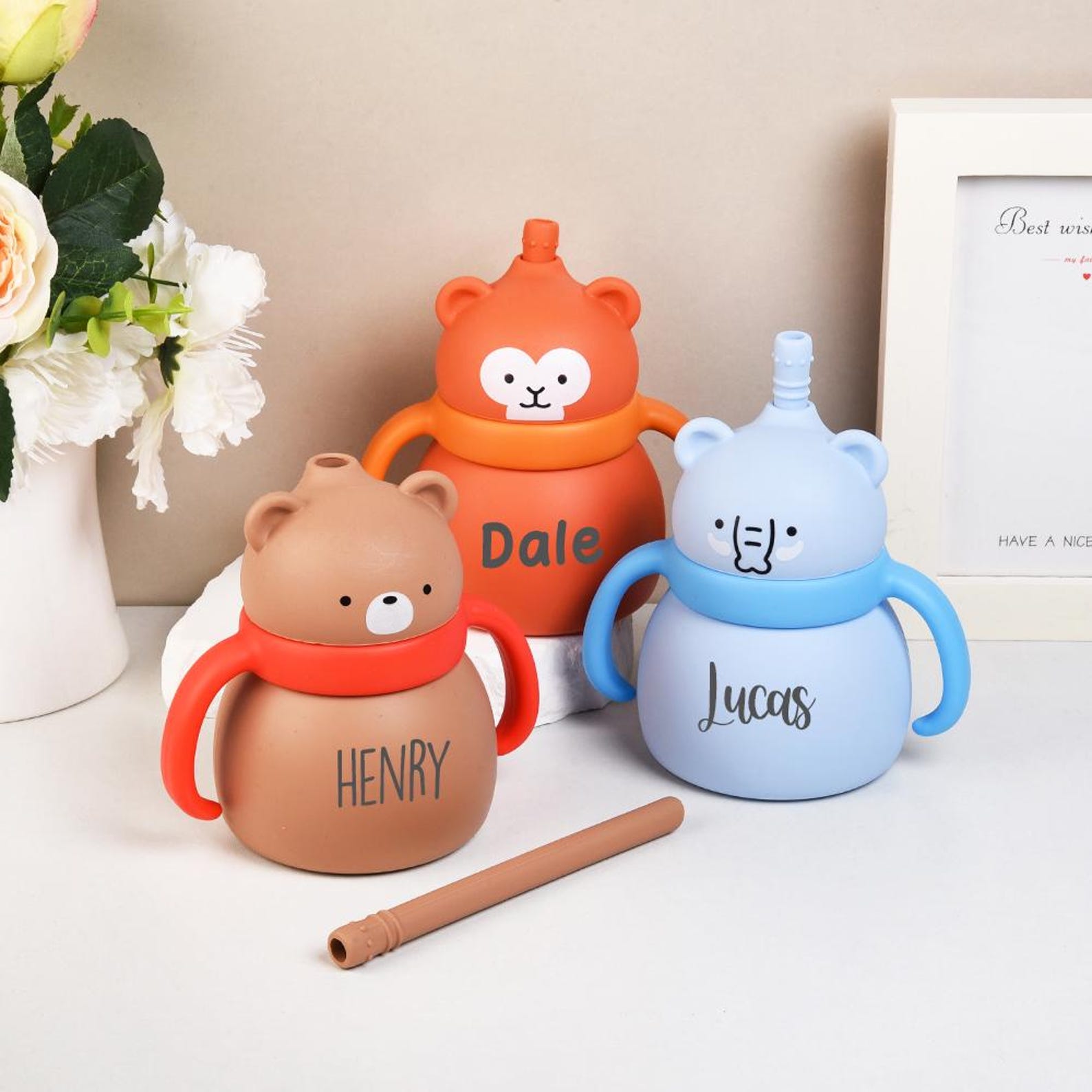 Personalised Baby Food Grade Sippy Silicone Cup  | CWBaby94