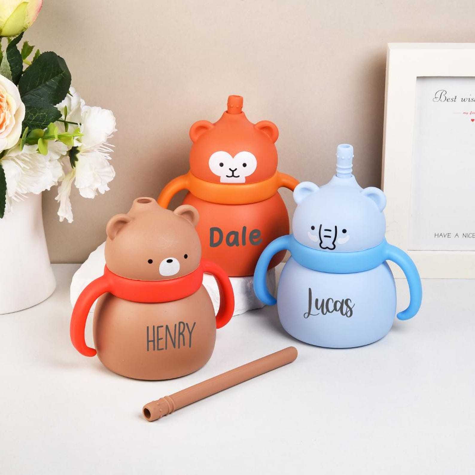 Personalised Baby Food Grade Sippy Silicone Cup  | CWBaby94
