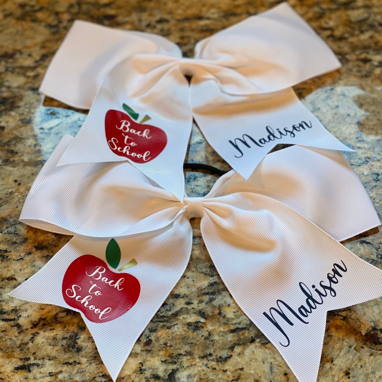 Personalized Girls Back To School Elastic Band Hair Bow | CWToy55