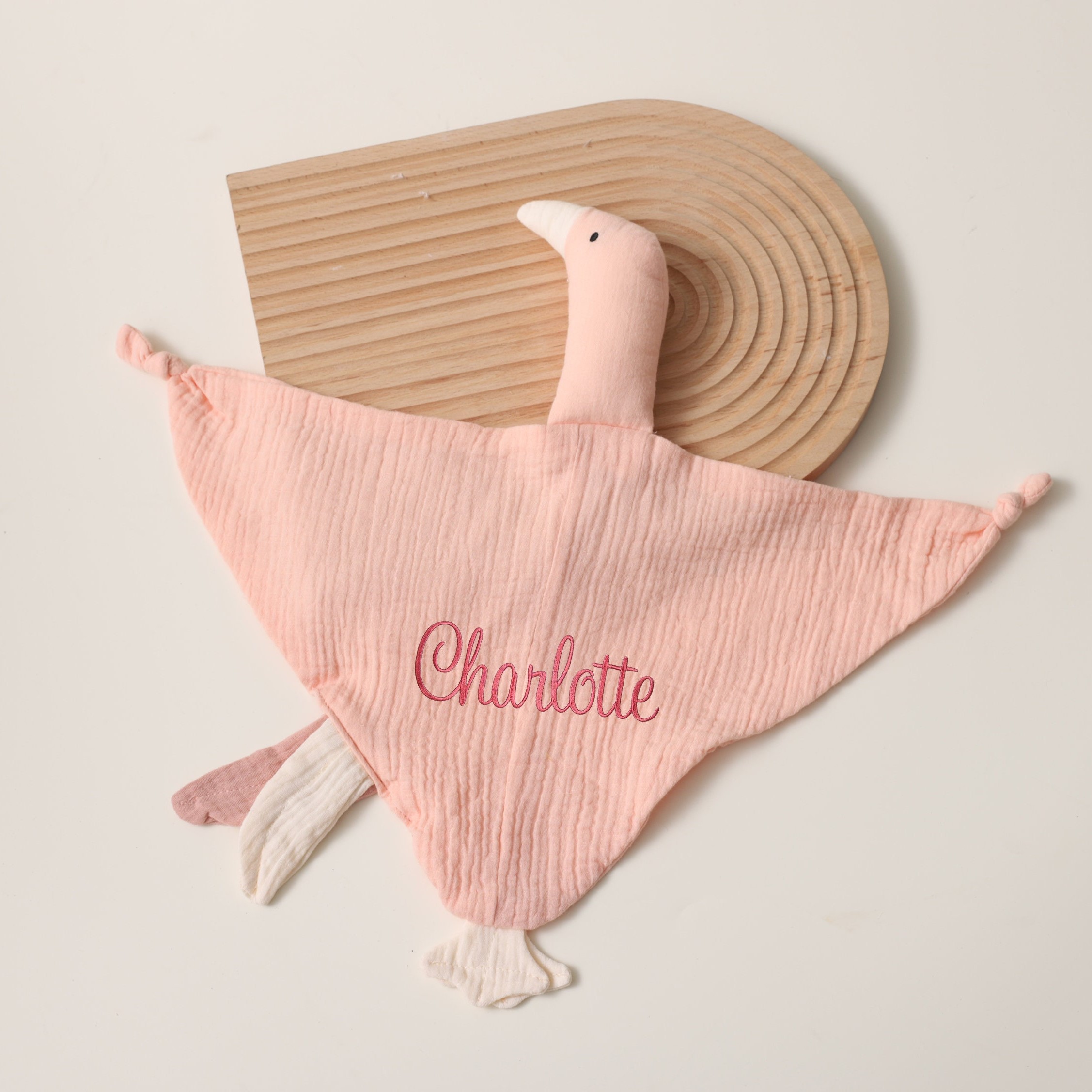 Personalized Baby Embroidery Goose Comforter Sleep Toy | CWToy99