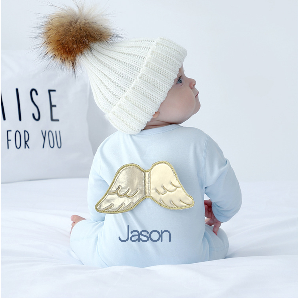 Personalized Baby Angel Wings Long Sleeve Romper | CWBaby120