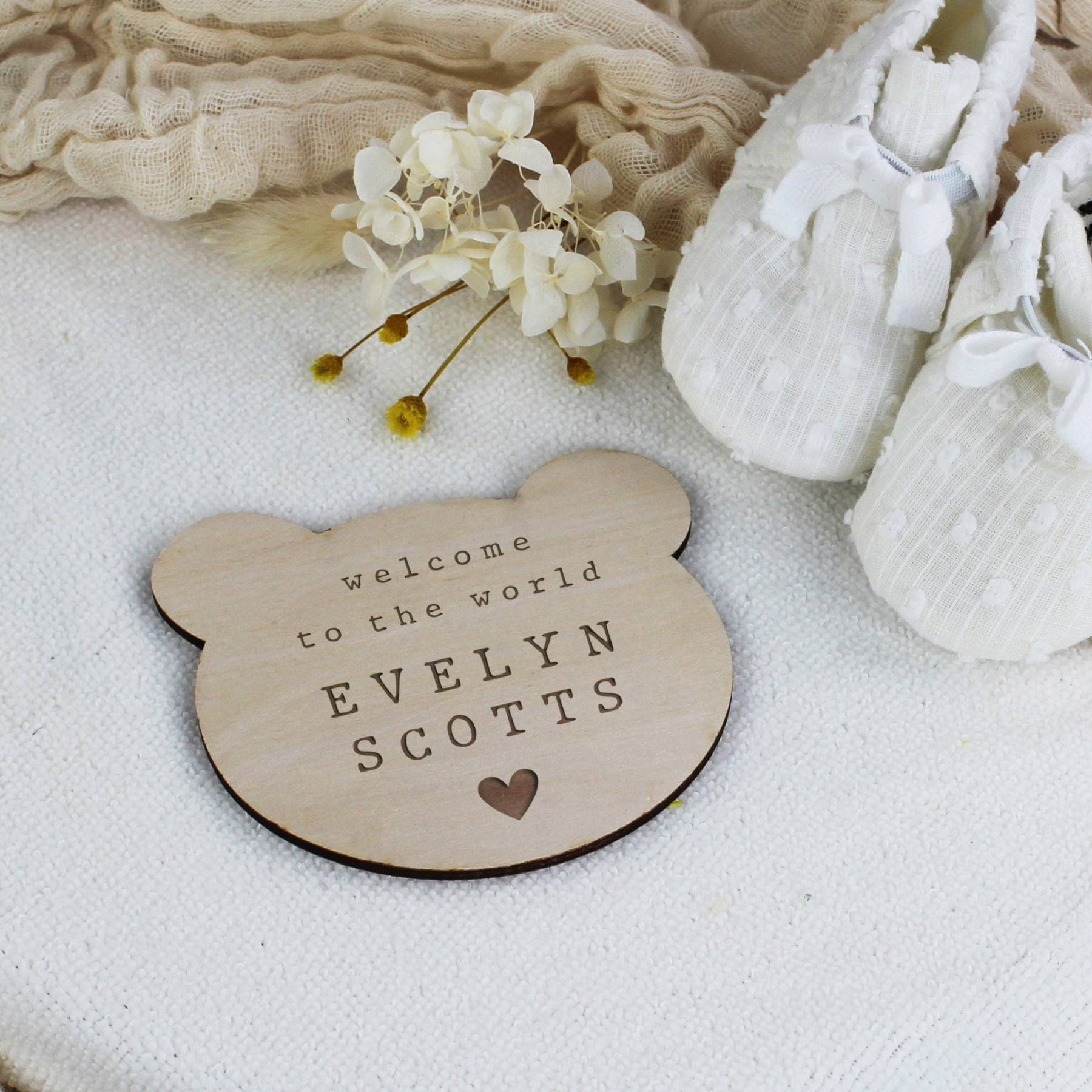 Personalized Wooden Newborn Baby Name Sign | CWBaby162