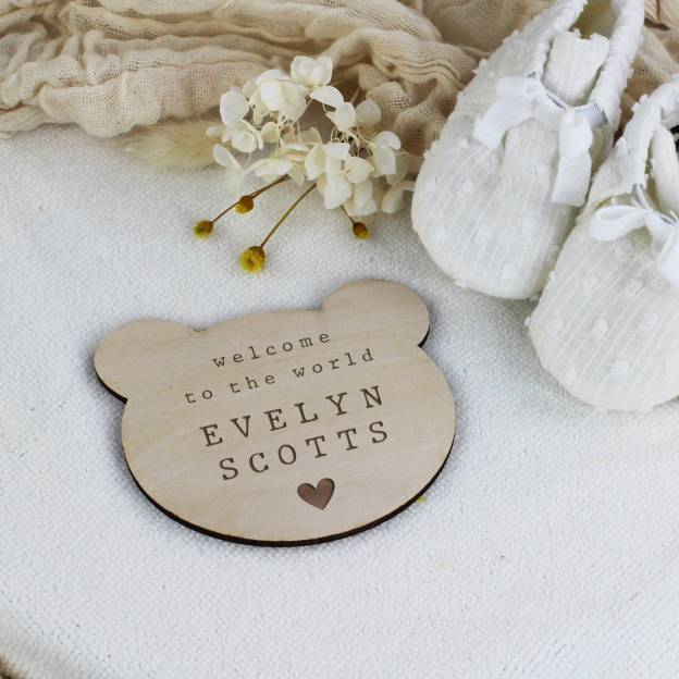 Personalized Wooden Newborn Baby Name Sign | CWBaby162