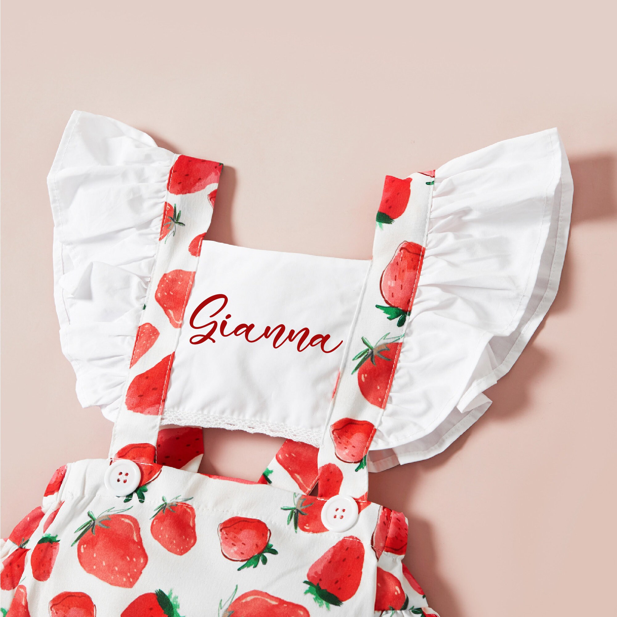 Personalised Baby Girl Strawberry / Watermelon Outfit Set | CWBaby218