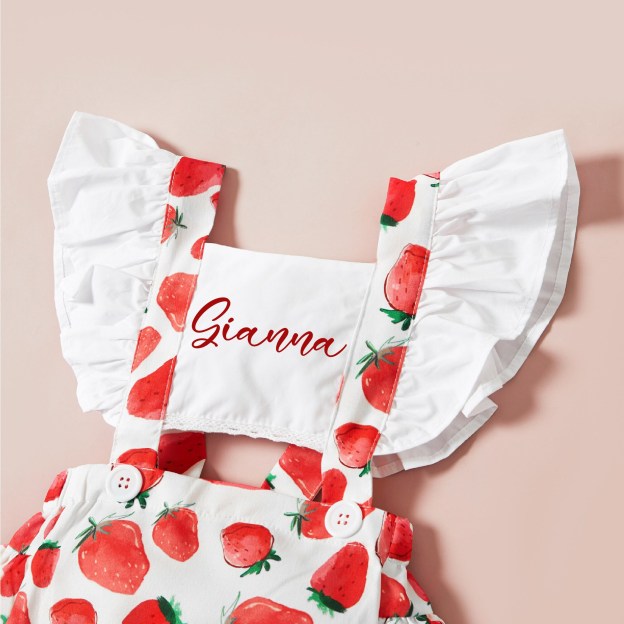 Personalised Baby Girl Strawberry / Watermelon Outfit Set | CWBaby218