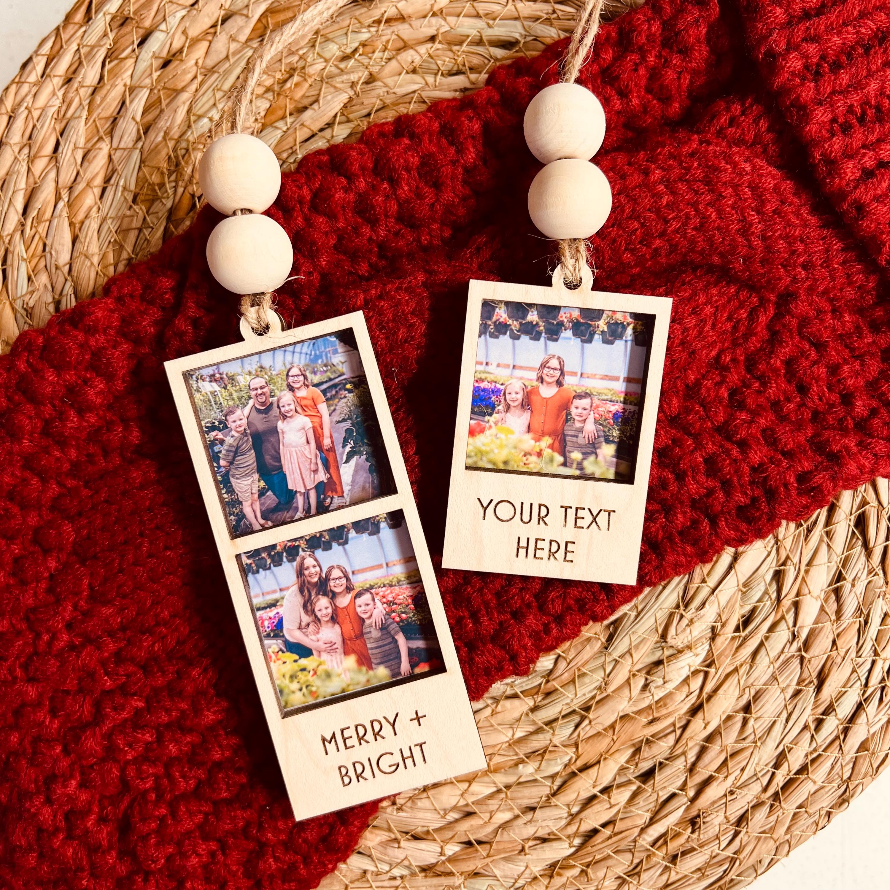 Personalized Wooden Christmas Photo Strip Ornaments | MCGift75