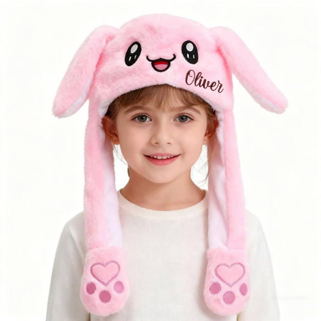 Personalized Embroidery Funny Ears Moving Plush Hat | HSKid79