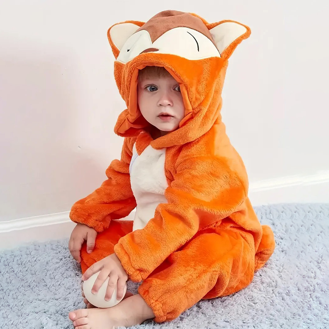 Personalized Leather Patch Baby Animal Romper  | CWBaby122