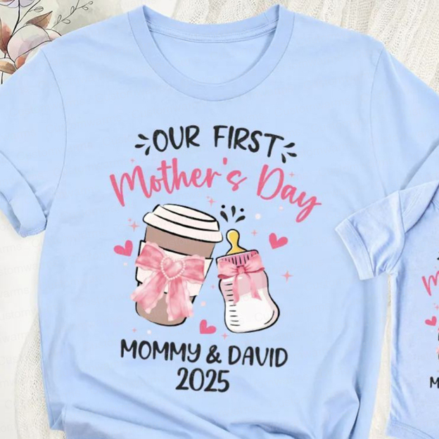 Personalized First Mother's Day Mommy and Baby Outfit | CWFamily16