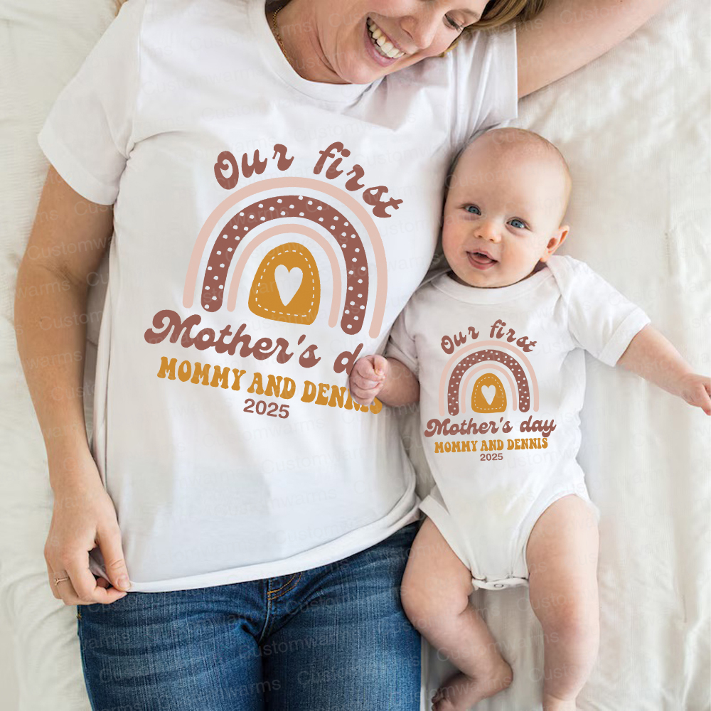 Personalized First Mother's Day Mommy and Baby Outfit | CWFamily31