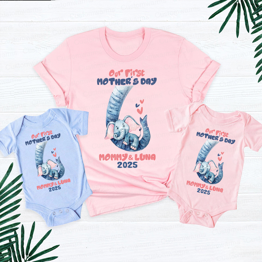 Personalized First Mother's Day Mommy and Baby Outfit | CWFamily35