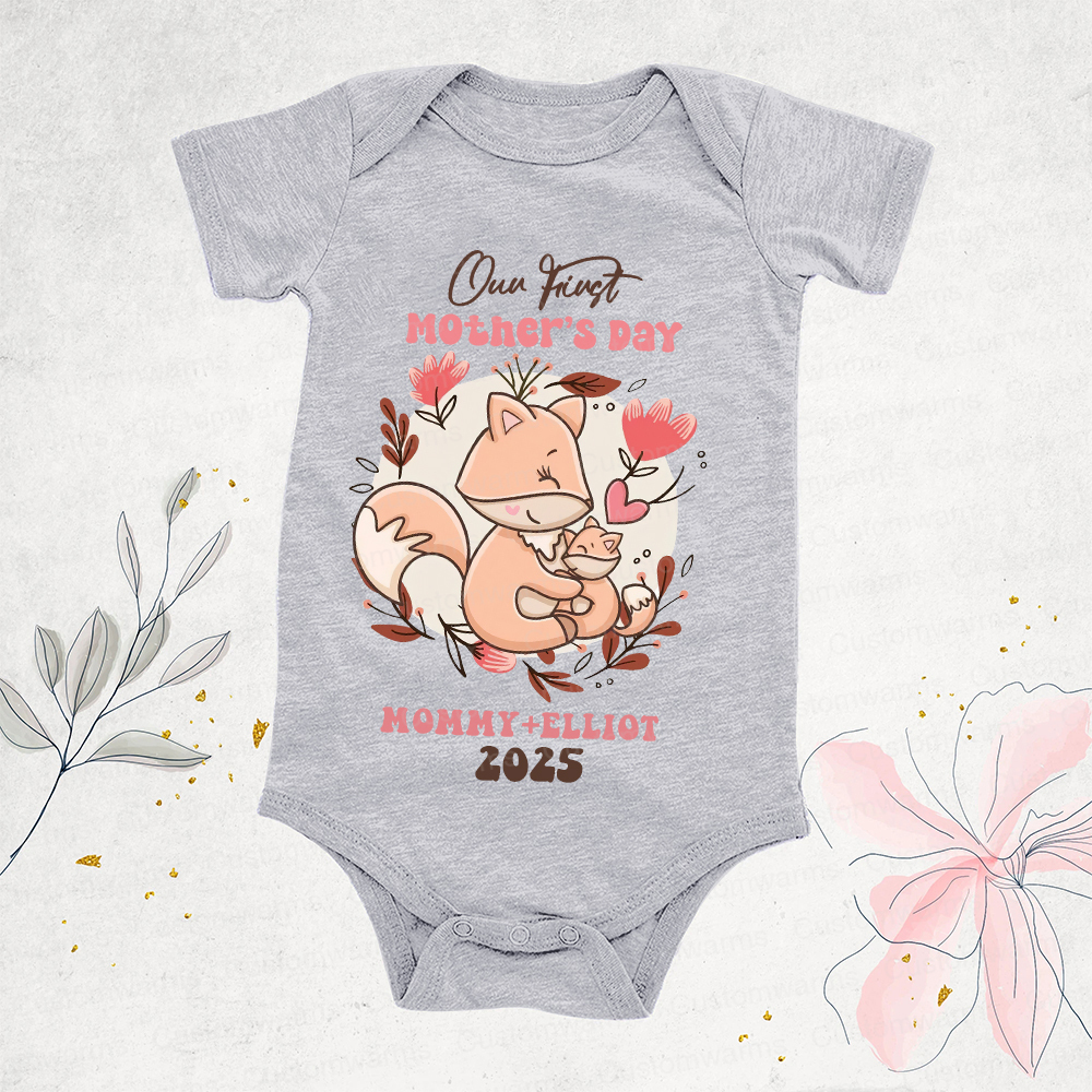 Personalized First Mother's Day Mommy and Baby Outfit | CWFamily40