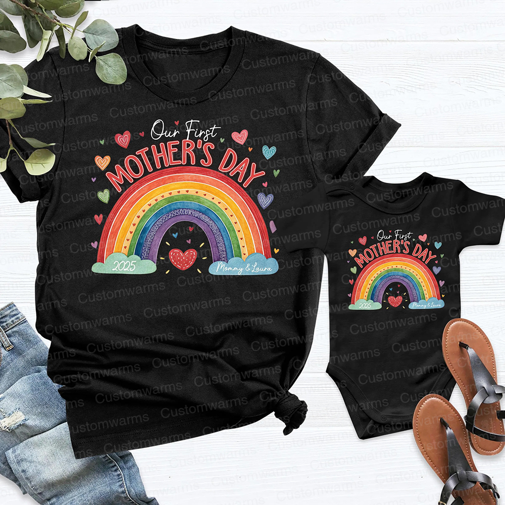 Personalized First Mother's Day Mommy and Baby Outfit | CWFamily21