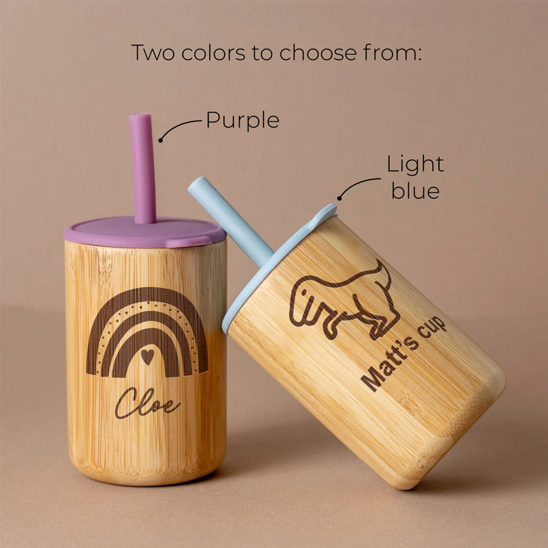 Personalized 5oz Eco-friendly Bamboo & Silicone Non-spill Cup | YouBottle57
