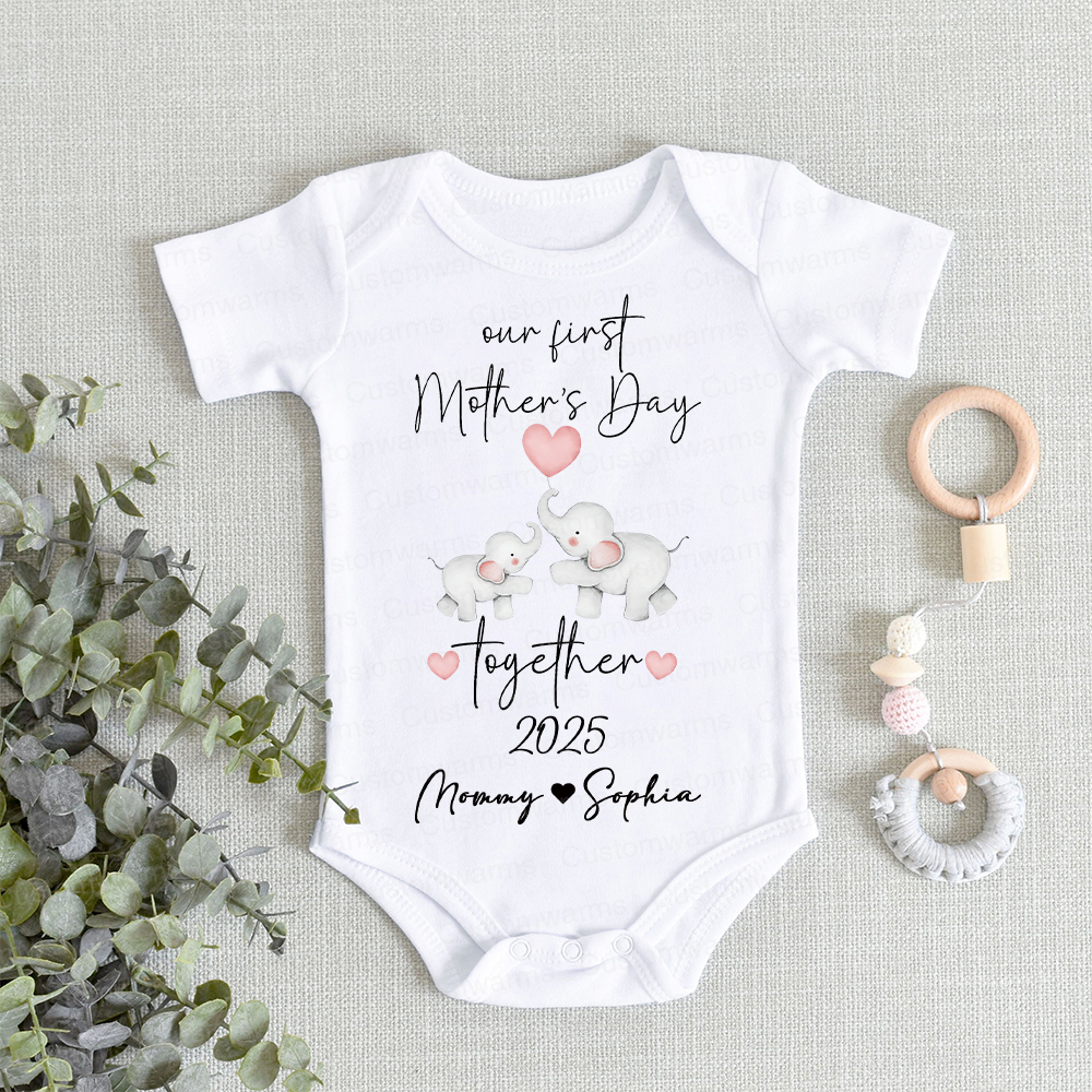 Personalized First Mother's Day Mommy and Baby Outfit | CWFamily26