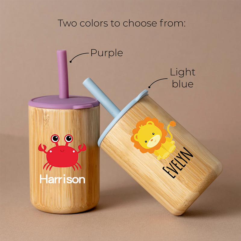 Personalized 5oz Eco-friendly Bamboo & Silicone Non-spill Cup | YouBottle58