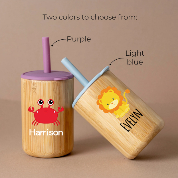 Personalized 5oz Eco-friendly Bamboo & Silicone Non-spill Cup | YouBottle58