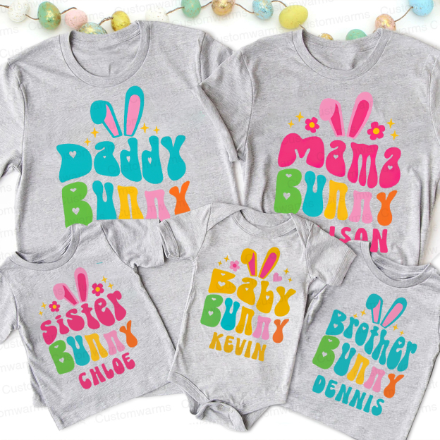 Personalized Family Happy Easter Matching Shirt | CWEaster75