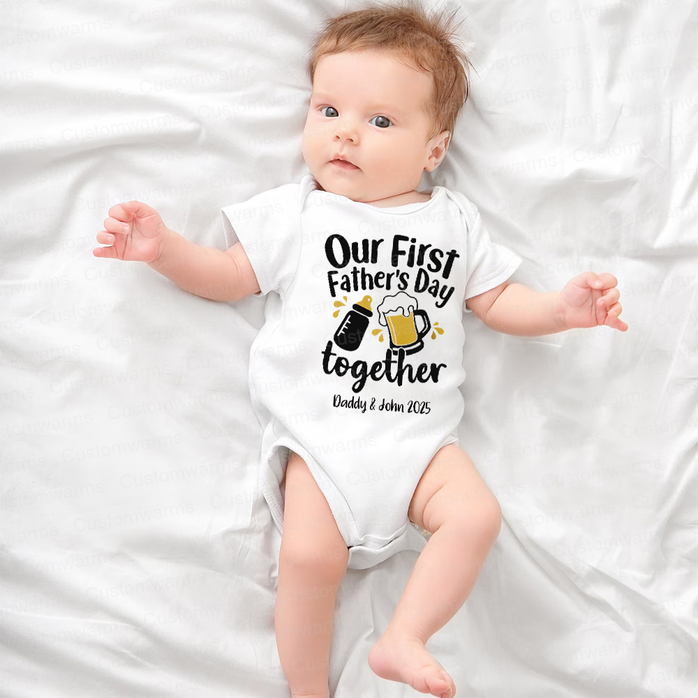 Personalized First Father's Day Daddy and Baby Outfit | CWFamily42