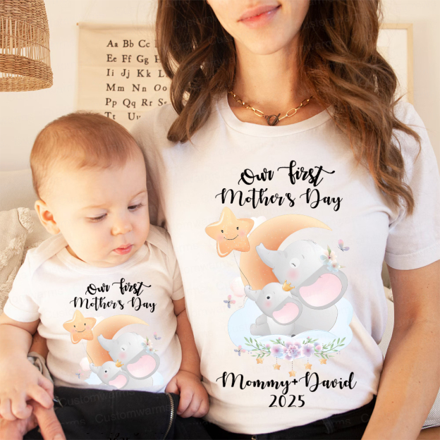 Personalized First Mother's Day Mommy and Baby Outfit | CWFamily41