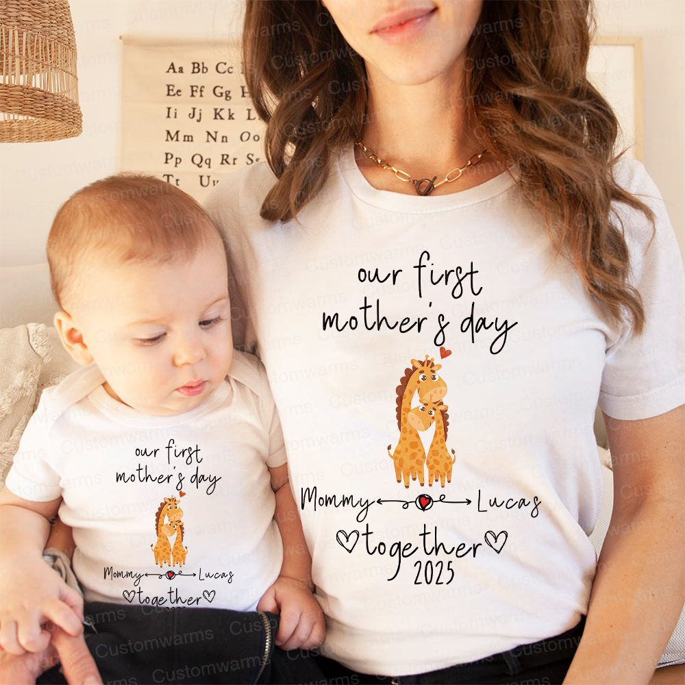 Personalized First Mother's Day Mommy and Baby Outfit | CWFamily43