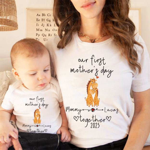 Personalized First Mother's Day Mommy and Baby Outfit | CWFamily43