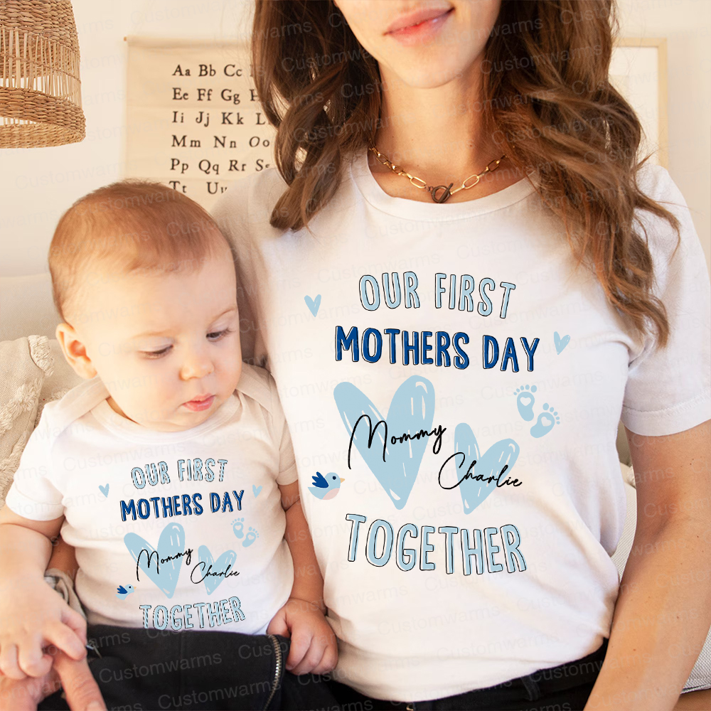 Personalized First Mother's Day Mommy and Baby Outfit | CWFamily47