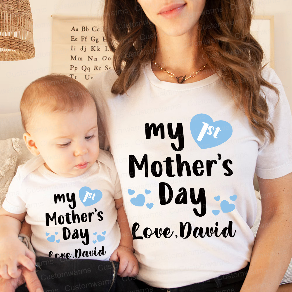 Personalized First Mother's Day Mommy and Baby Outfit | CWFamily49