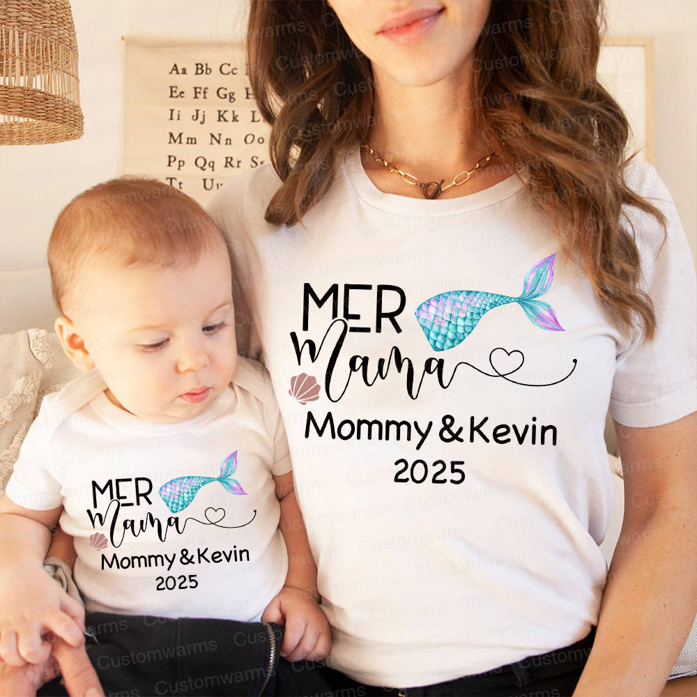 Personalized First Mother's Day Mommy and Baby Outfit | CWFamily52