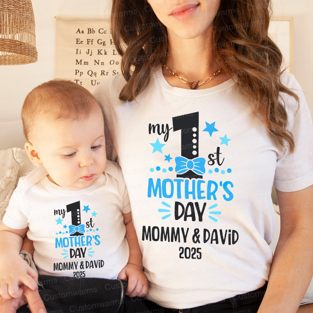 Personalized First Mother's Day Mommy and Baby Outfit | CWFamily53