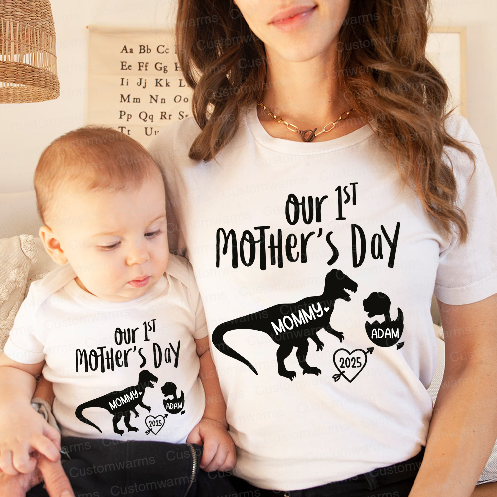 Personalized First Mother's Day Mommy and Baby Outfit | CWFamily55