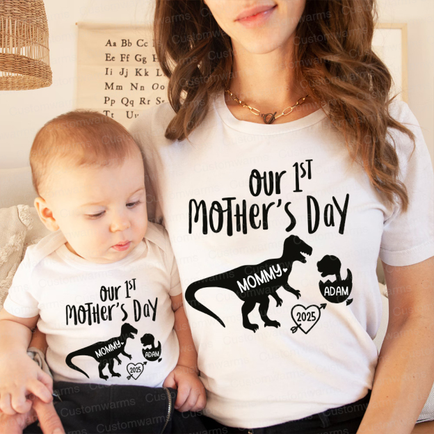Personalized First Mother's Day Mommy and Baby Outfit | CWFamily55