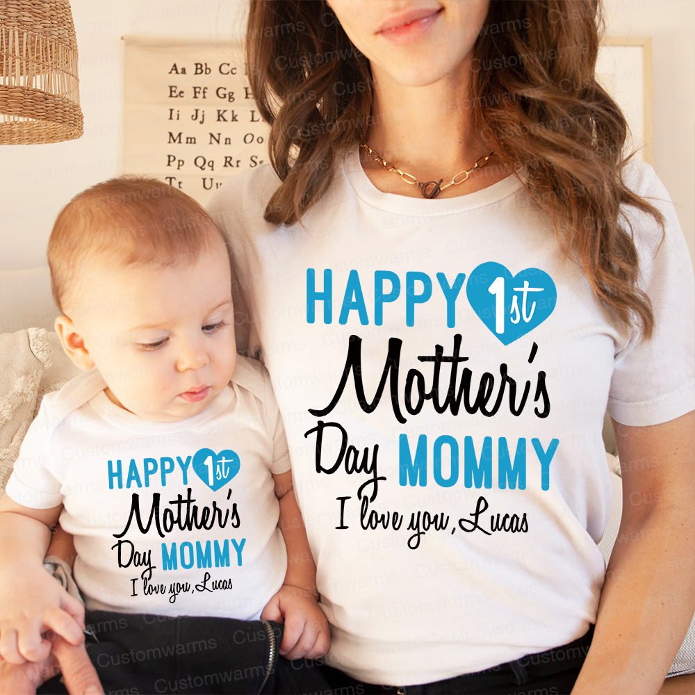Personalized First Mother's Day Mommy and Baby Outfit | CWFamily56
