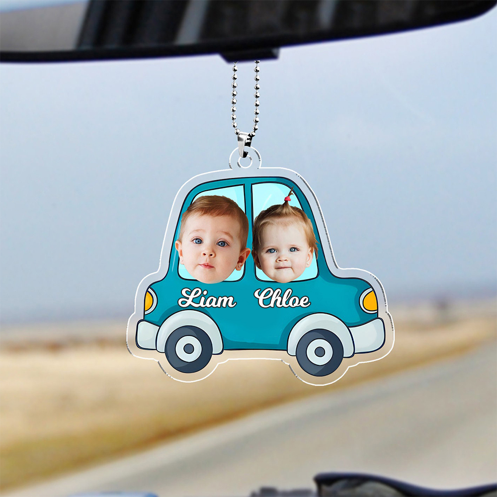 Personalized Kid Photos Car Hanger Fathers Day Gift | CWToy125