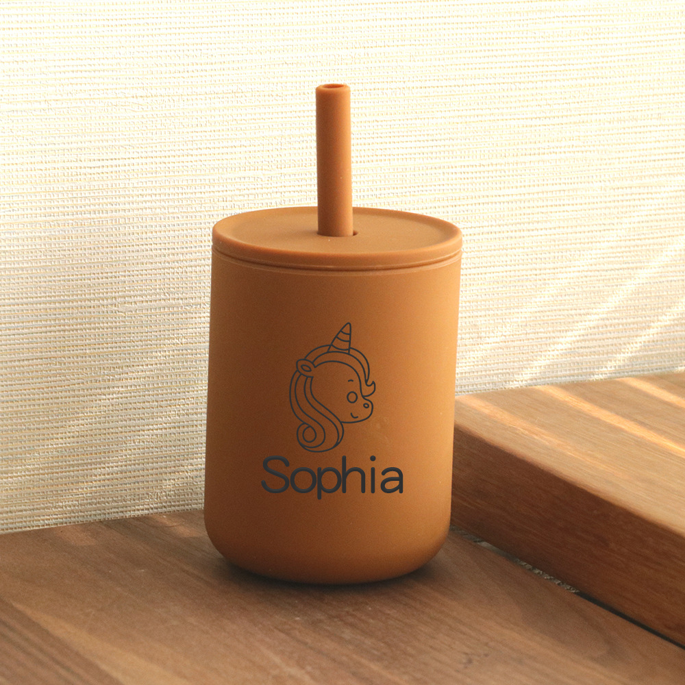 Personalised Baby Food Grade Sippy Silicone Cup  | CWBaby213