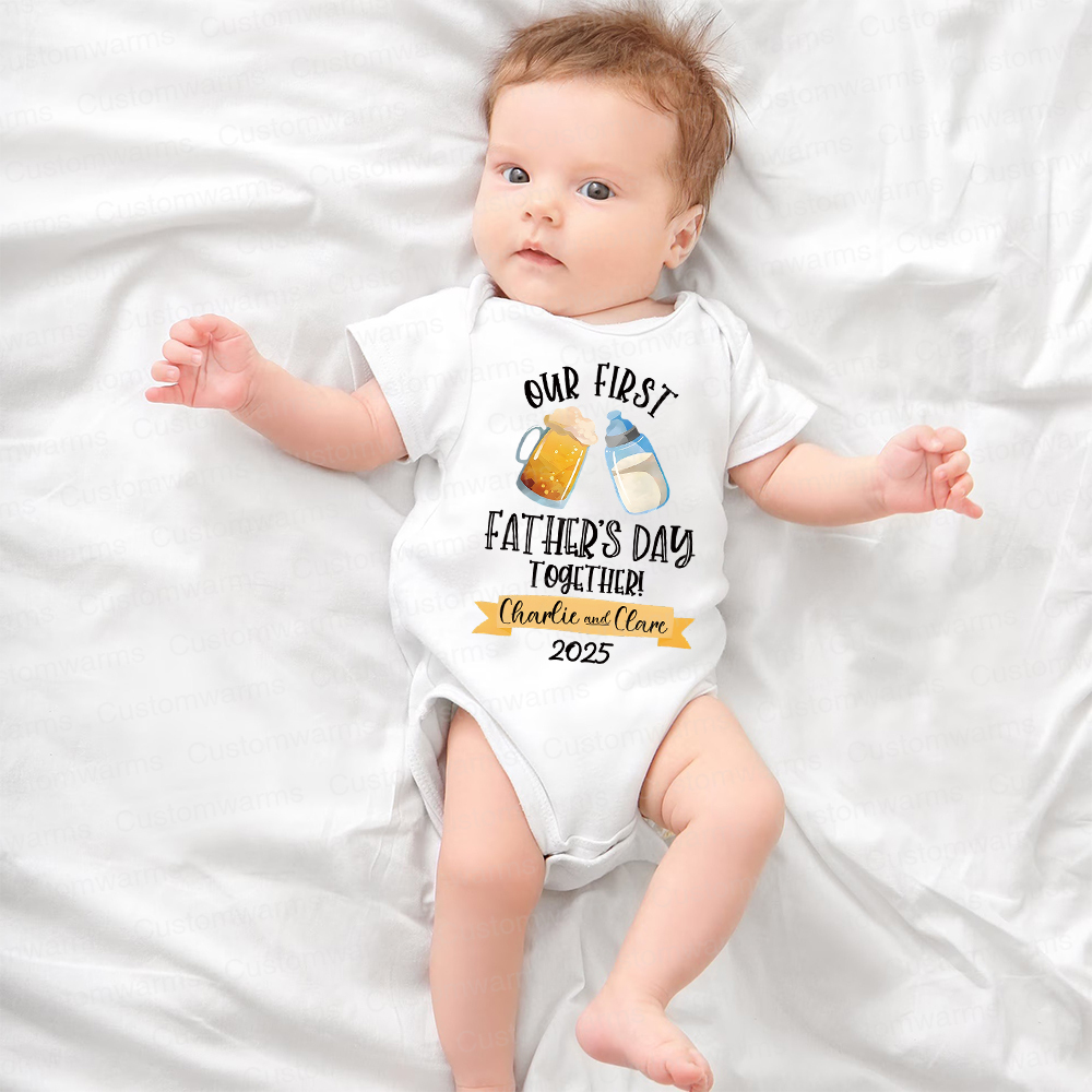 Personalized First Father's Day Daddy and Baby Outfit | CWFamily64