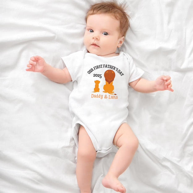 Personalized First Father's Day Daddy and Baby Outfit | CWFamily65