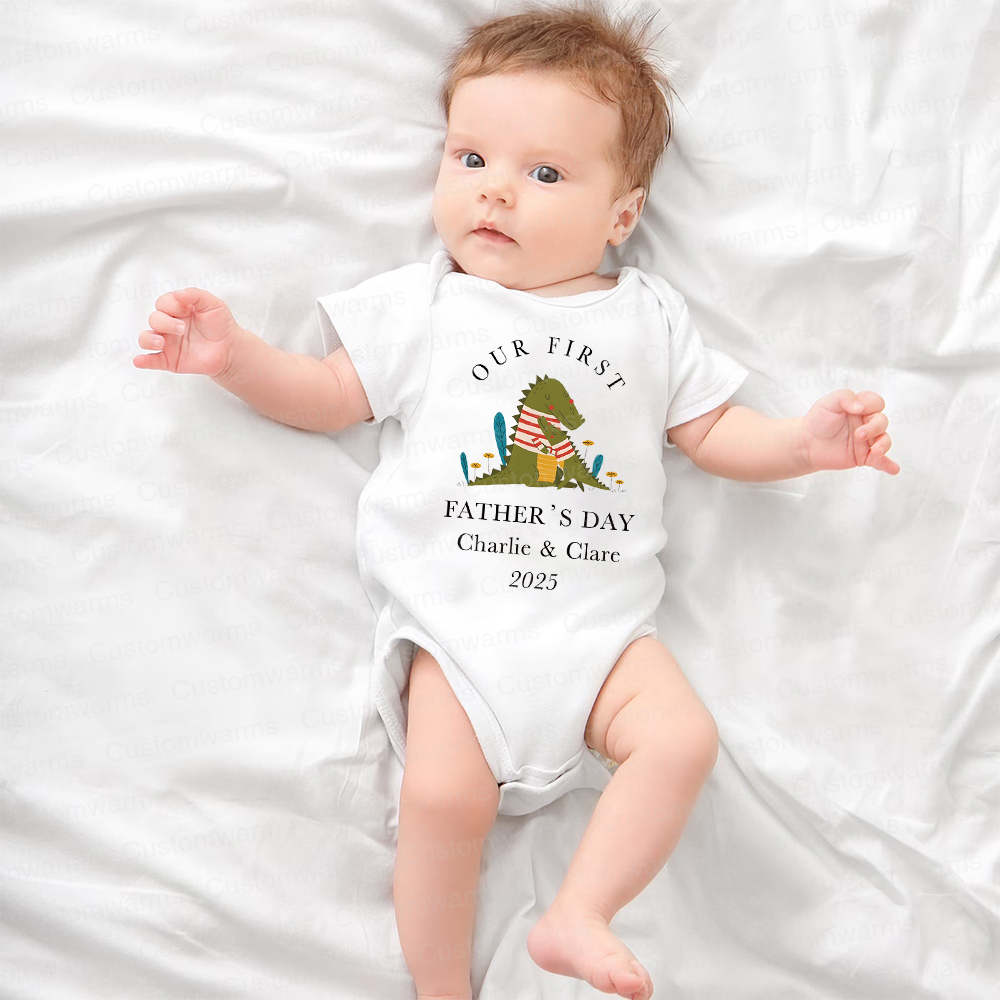 Personalized First Father's Day Daddy and Baby Outfit | CWFamily72