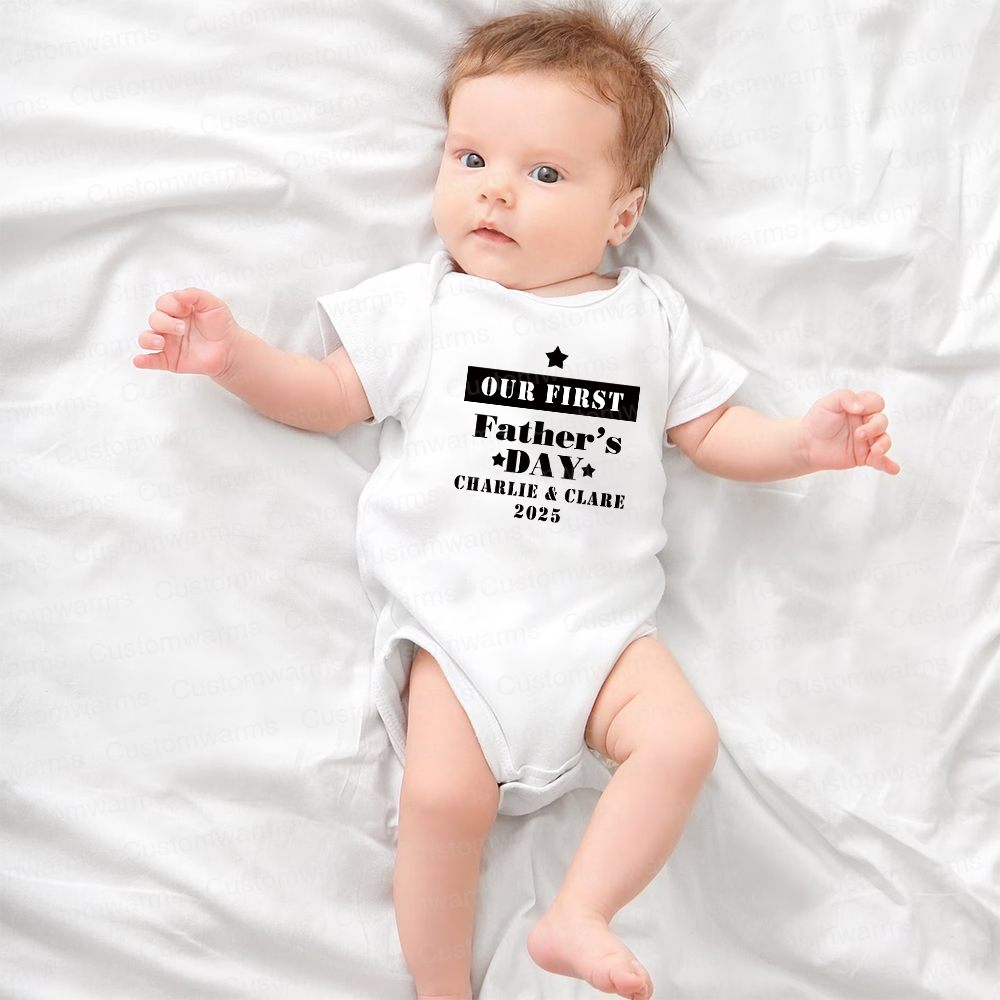 Personalized First Father's Day Daddy and Baby Outfit | CWFamily73